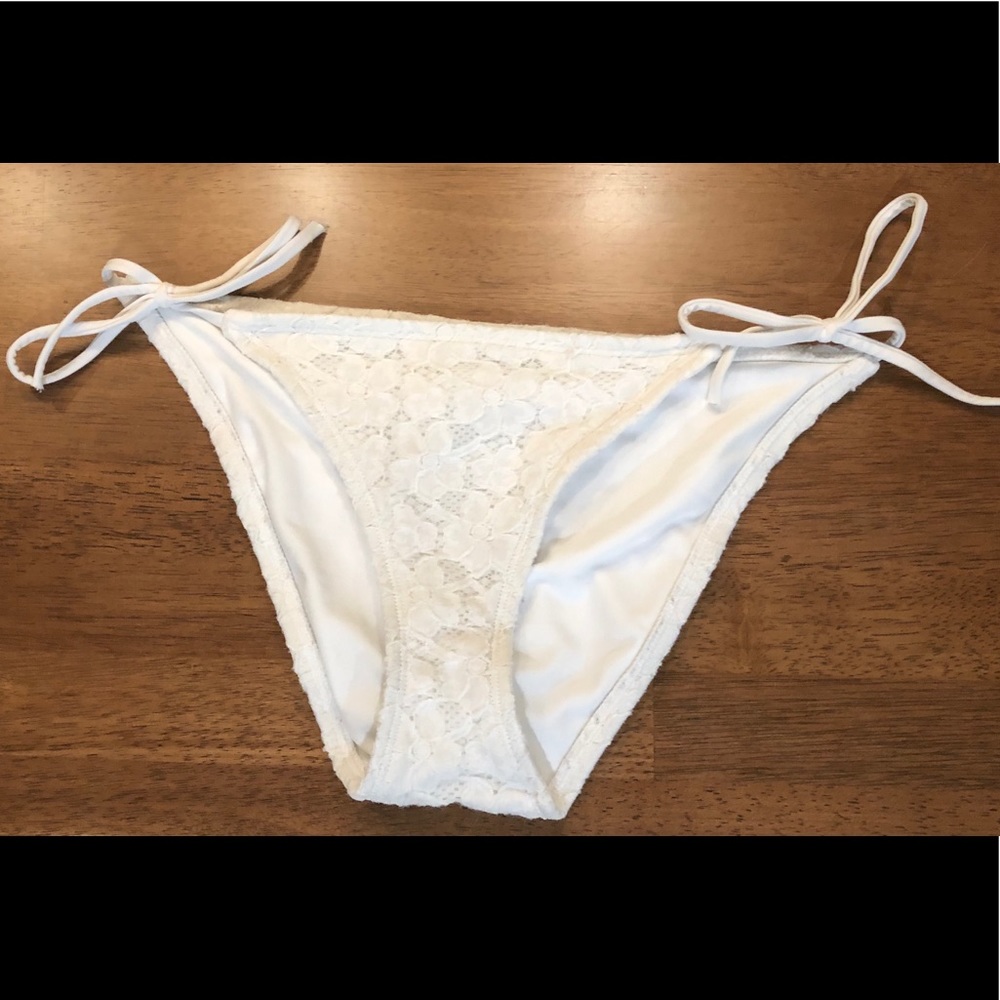 Abercrombie & Fitch White Side Tie Bikini Bottom S